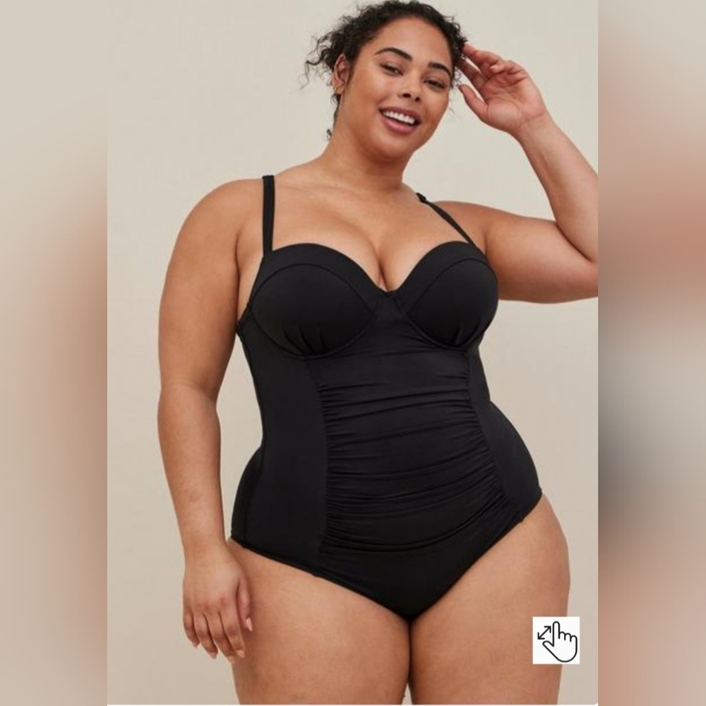 Torrid Slim Fix Underwire Strappy Back One Piece Swimsuit, size 3, 3x, 22, 24